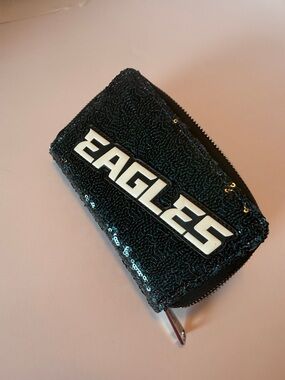 Loungefly Black Sequin 'EAGLES' Zip Wallet